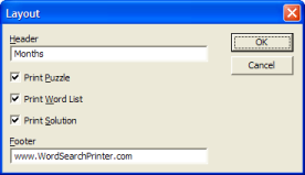 Layout in Word Search Printer