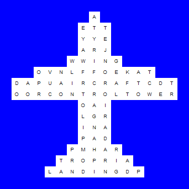 Aviation Word Search Puzzle